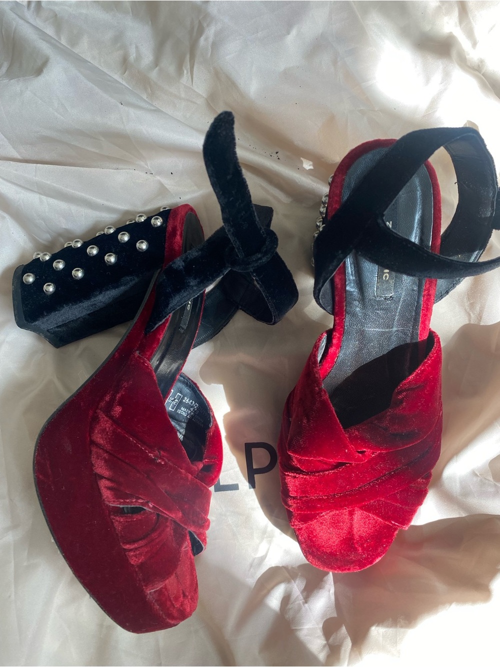 Zara velvet platform heels
